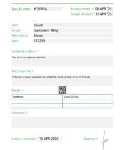 Ipamorelin 5mg COA