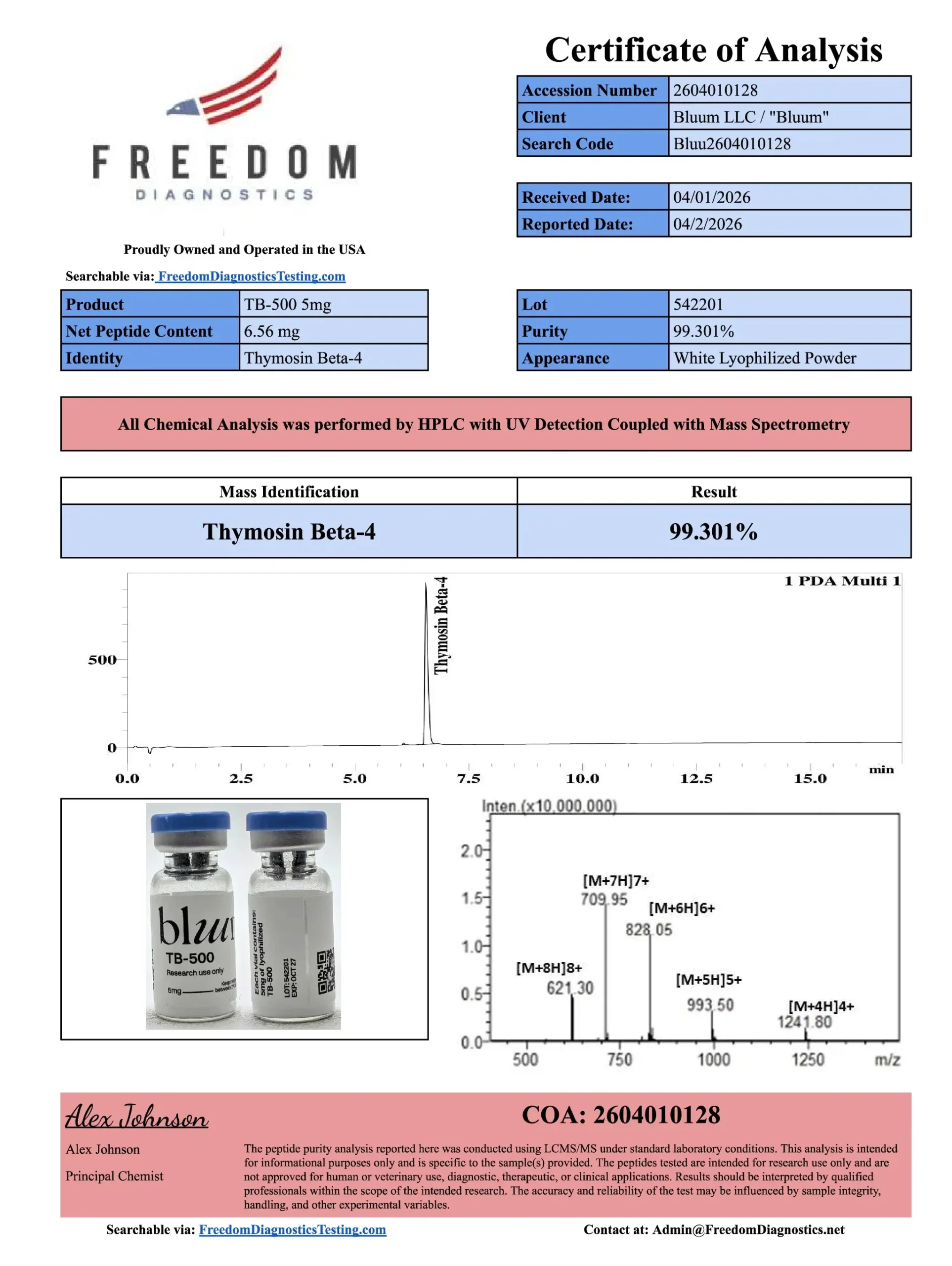 TB-500 5mg COA